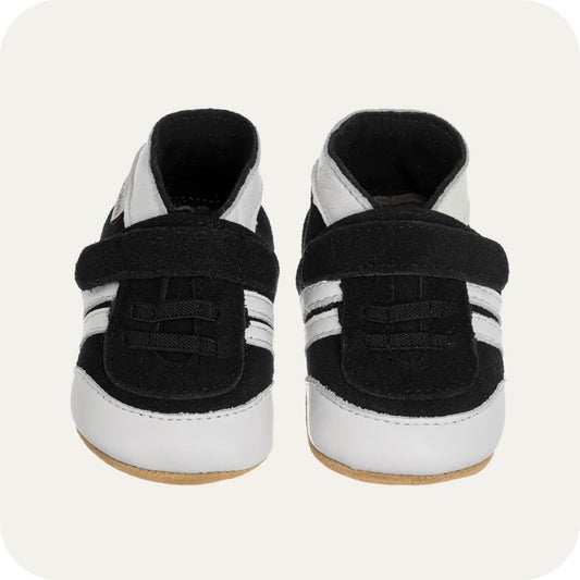 SNEAKER Babyhausschuhe aus weichem Leder (weiß/ blau)