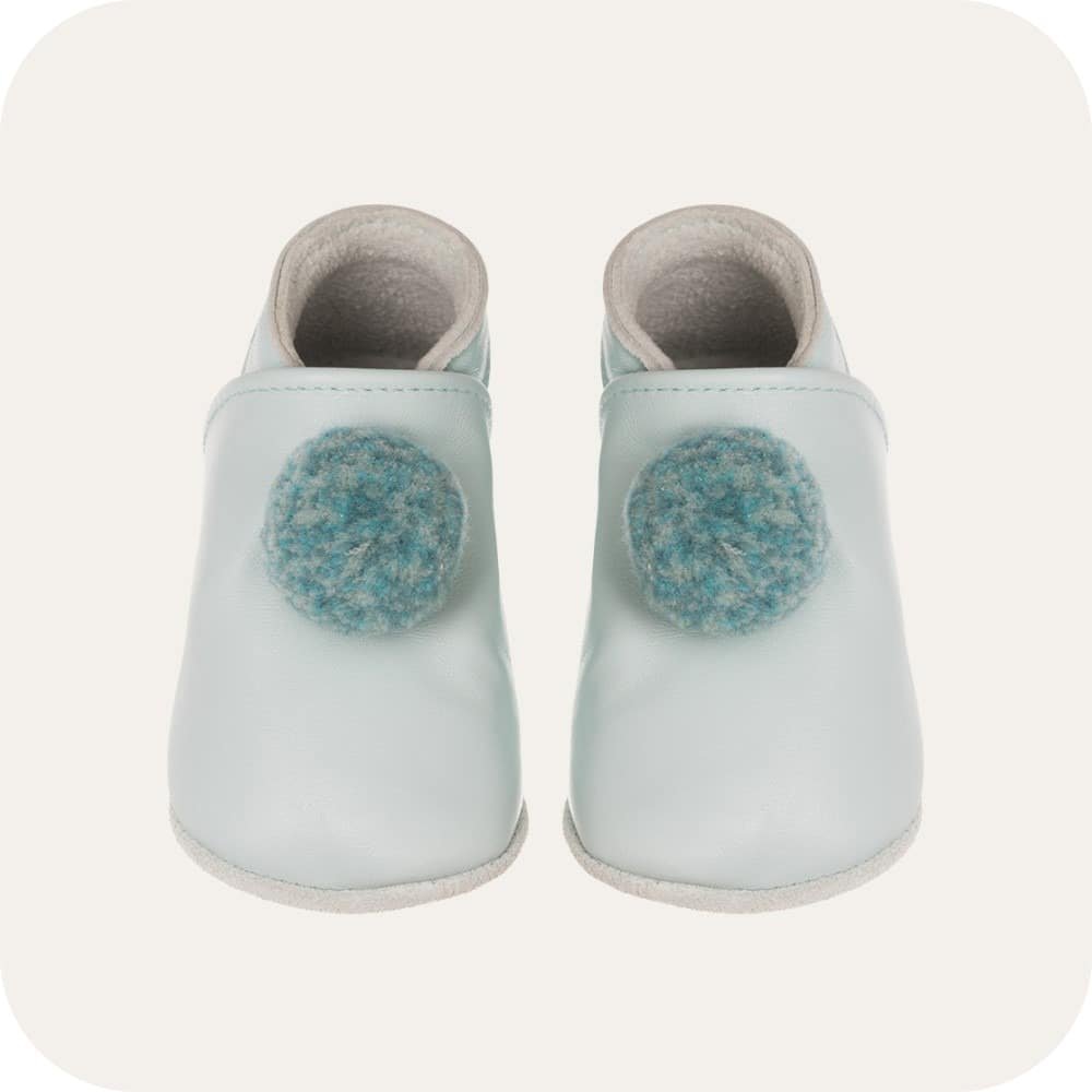 SKY BLUE Babyhausschuhe mit Pompons