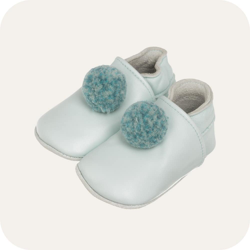 SKY BLUE Babyhausschuhe mit Pompons