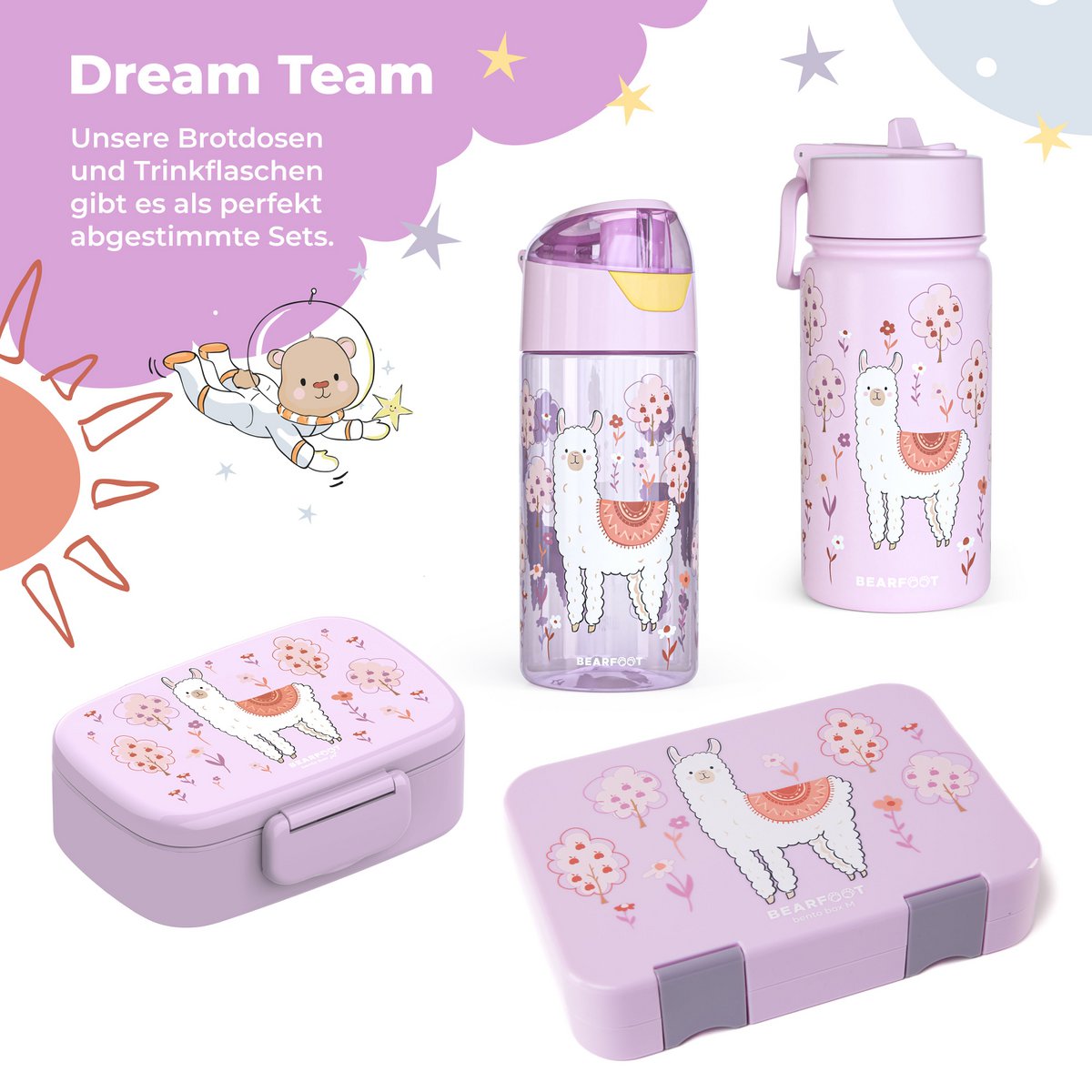 Kinder Thermosflasche Edelstahl – Lama | 400 ml