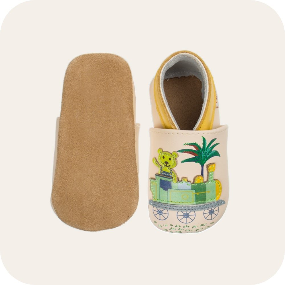 PETIT TRAIN Babyhausschuhe aus weichem Leder