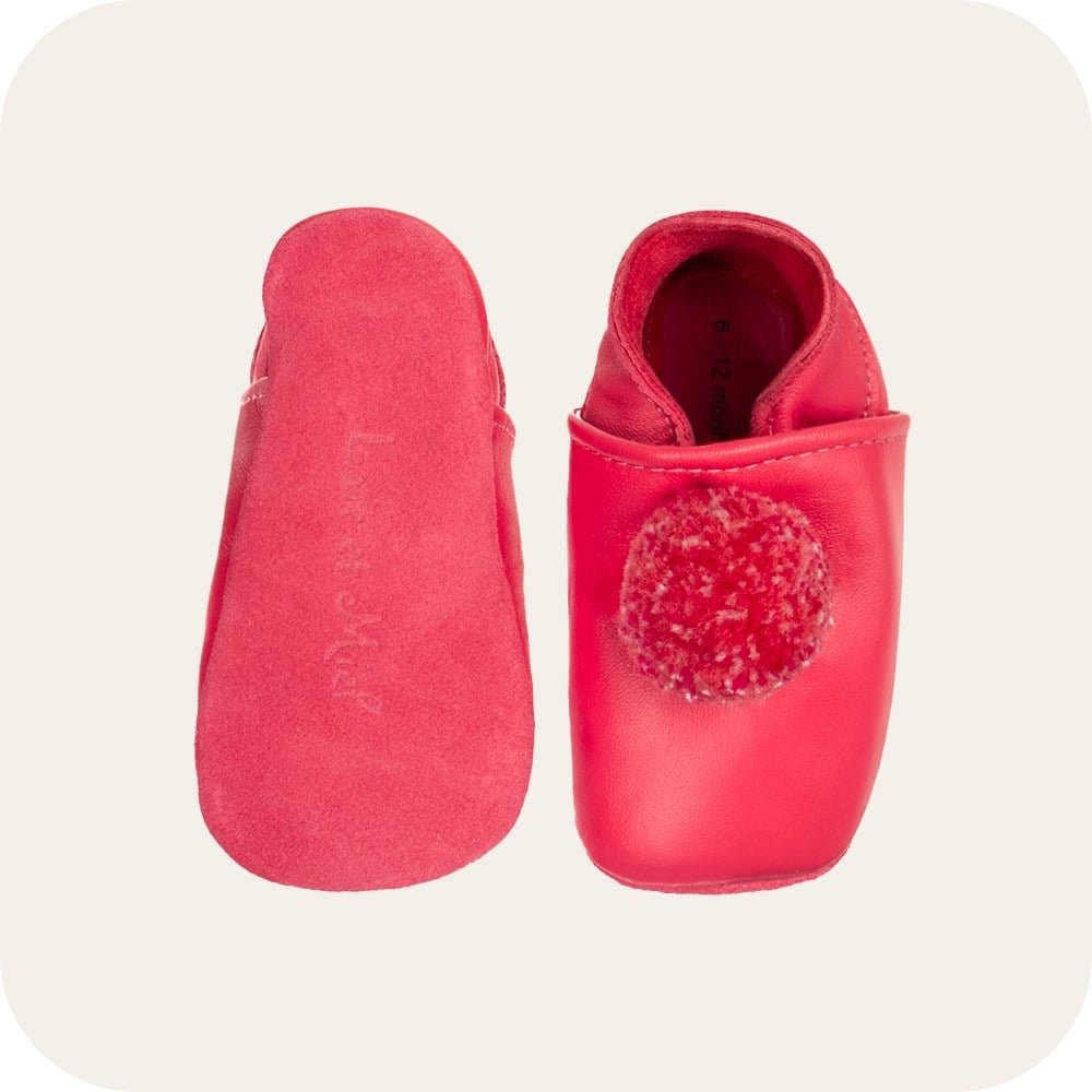 FUCHSIA Babyhausschuhe mit Pompons