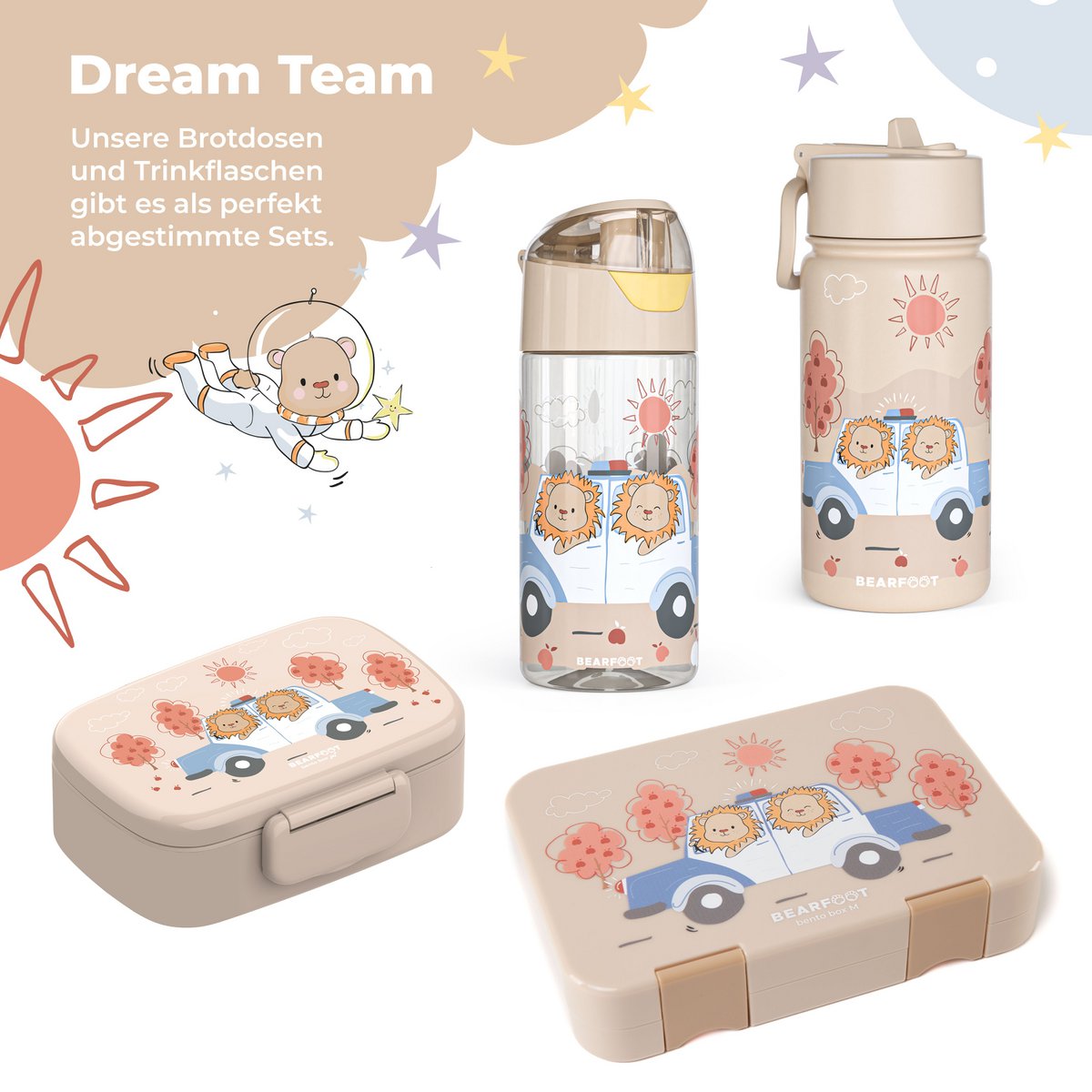 Kinder Thermosflasche Edelstahl – Löwe & Polizei | 400 ml