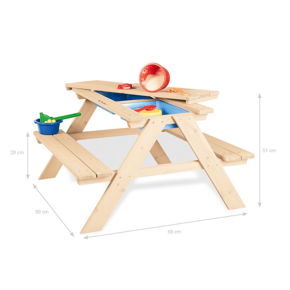 MATSCH-NICKI FÜR 4 Kinder-Picknickbank (natur)