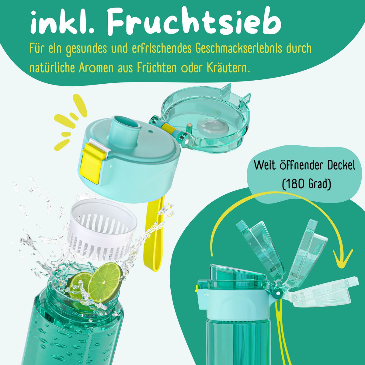 Kinder Trinkflasche 500 ml – Dinos Mint