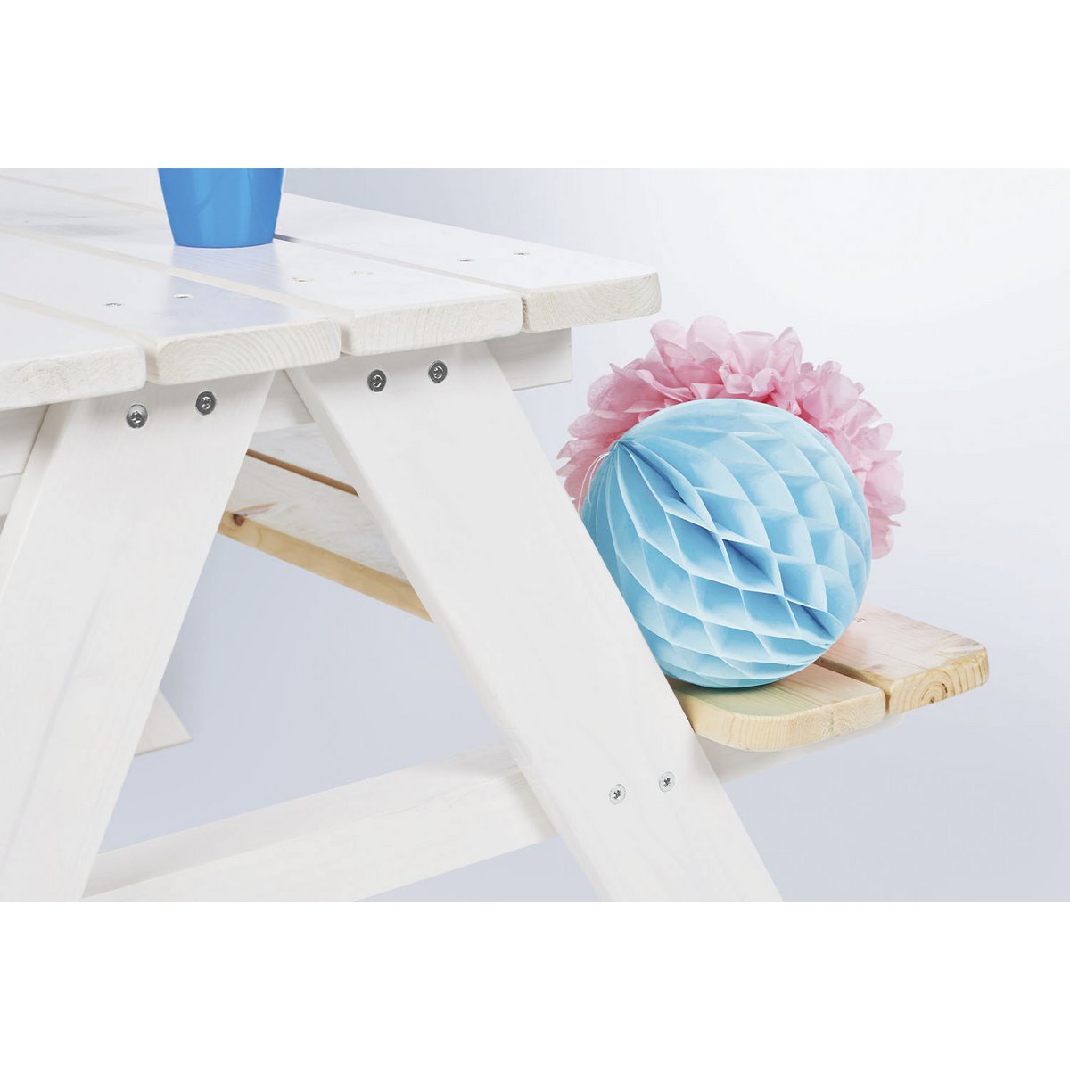NICKI FÜR 4 Kinder-Picknickbank (weiß)