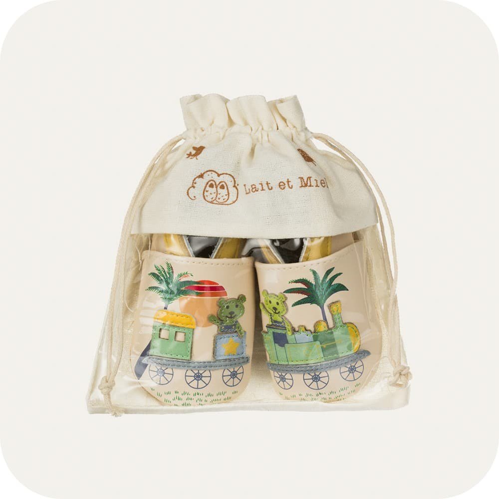PETIT TRAIN Babyhausschuhe aus weichem Leder