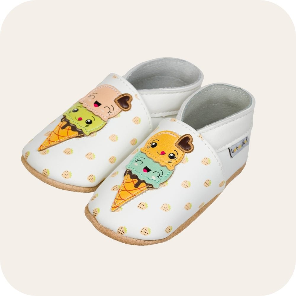 ICE CREAM Babyhausschuhe aus weichem Leder