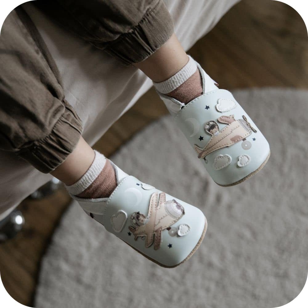 AVIATOR Babyhausschuhe aus weichem Leder