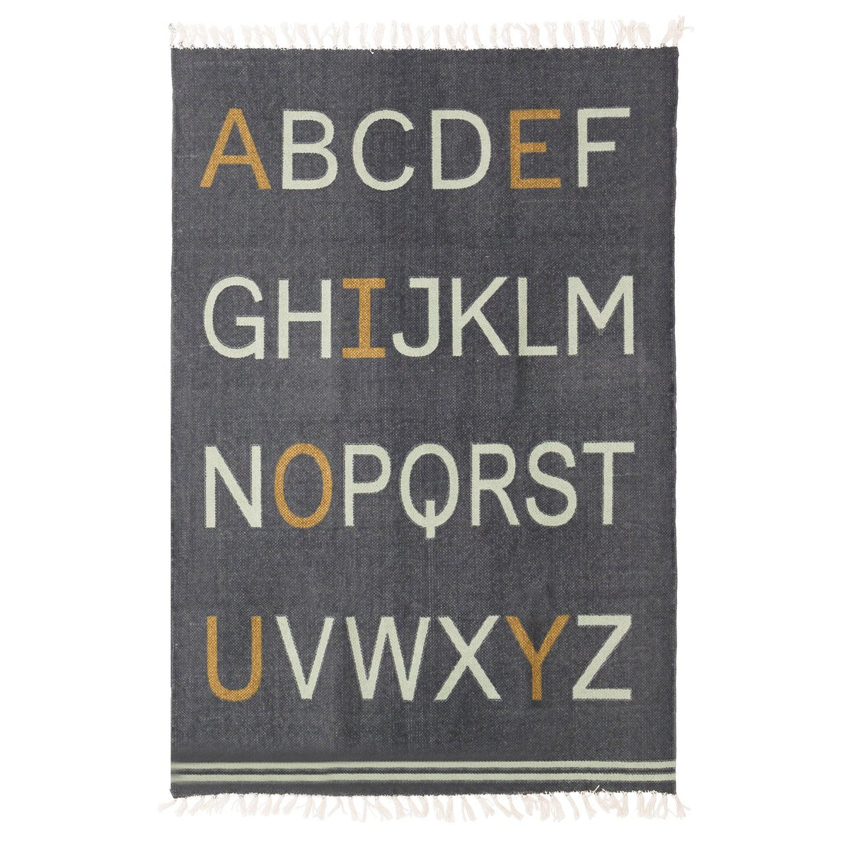 ALPHABET Kinderteppich aus Baumwolle