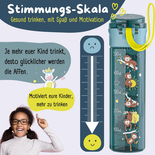 Kinder Trinkflasche 500 ml – Affe & Bagger