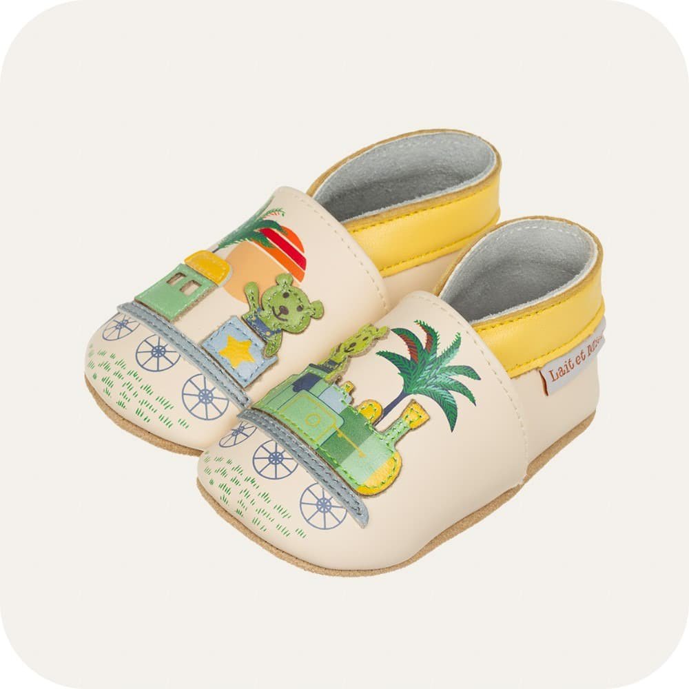 PETIT TRAIN Babyhausschuhe aus weichem Leder
