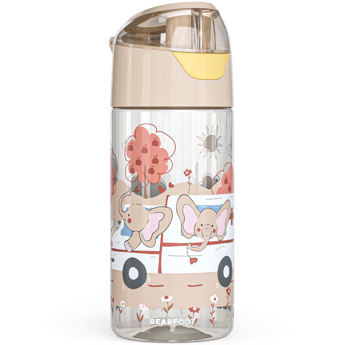 Kinder Trinkflasche Tritan – Wasserflasche Elefant & Krankenwagen | 450 ml
