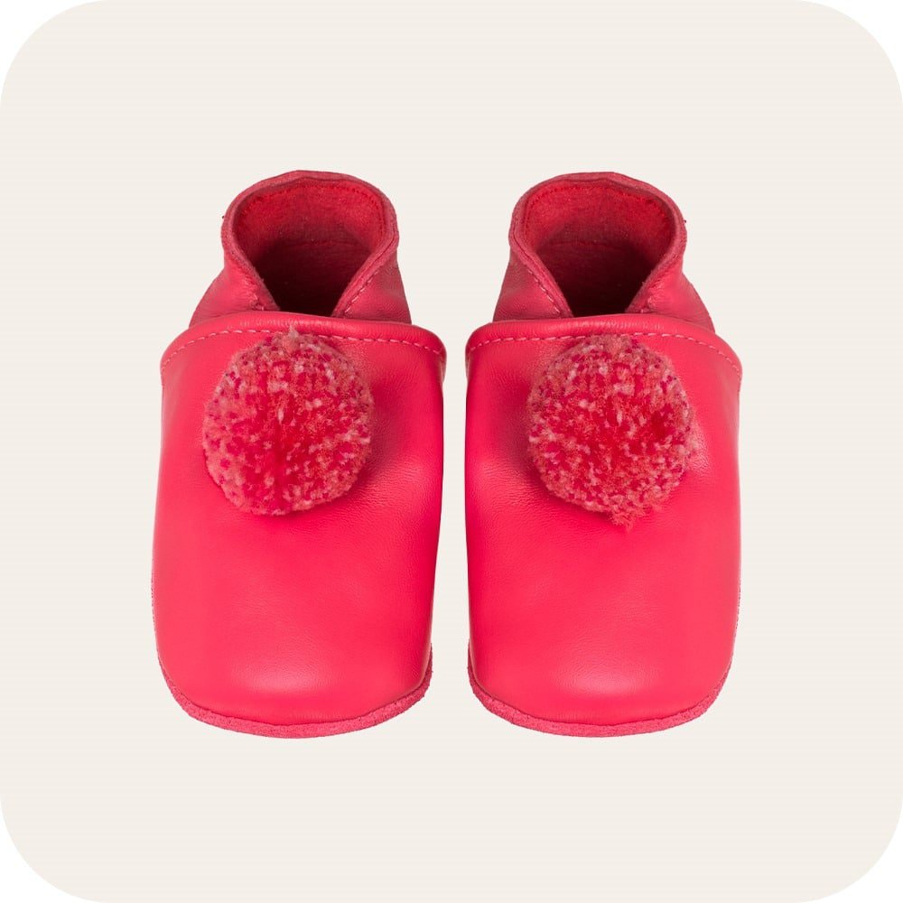 FUCHSIA Babyhausschuhe mit Pompons