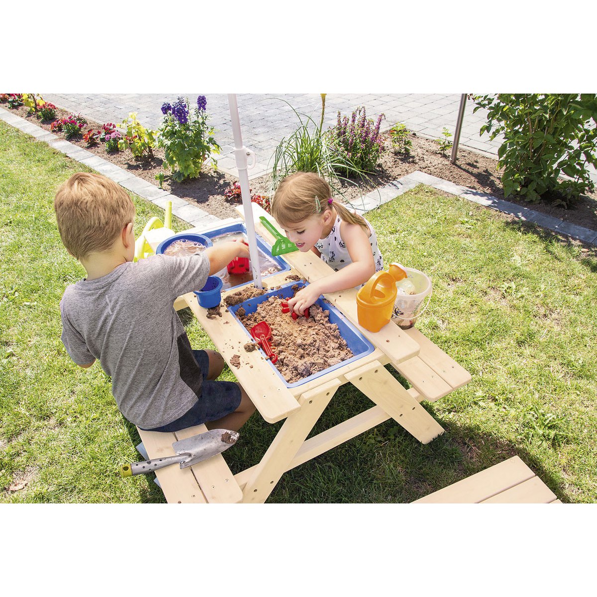 MATSCH-NICKI FÜR 4 Kinder-Picknickbank (natur)