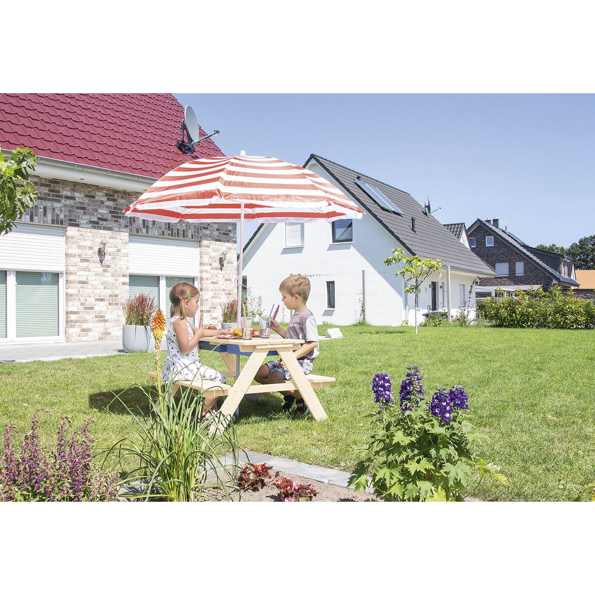 MATSCH-NICKI FÜR 4 Kinder-Picknickbank (natur)