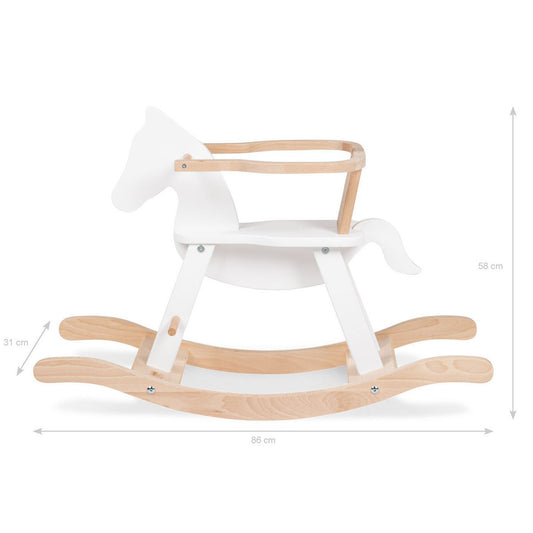 PINOLINO Schaukelpferd mit Ring (weiß/ natur)