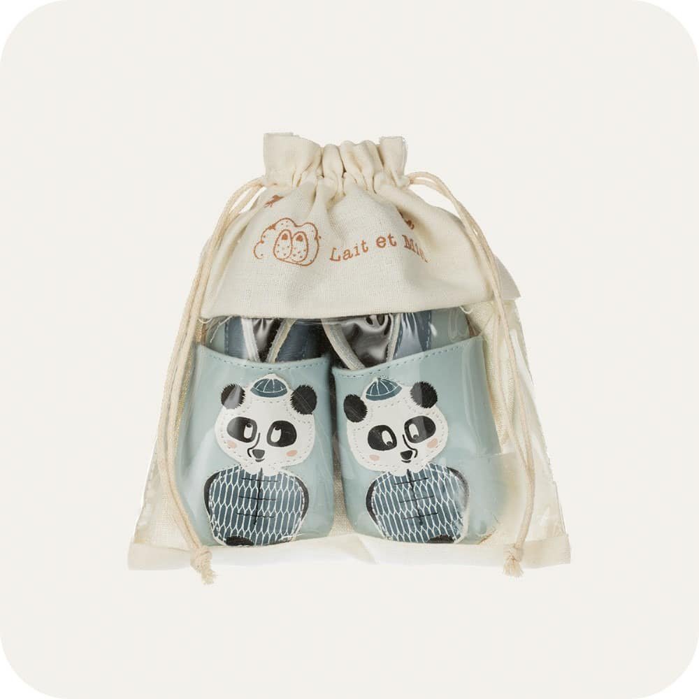 PANDA Babyhausschuhe aus weichem Leder