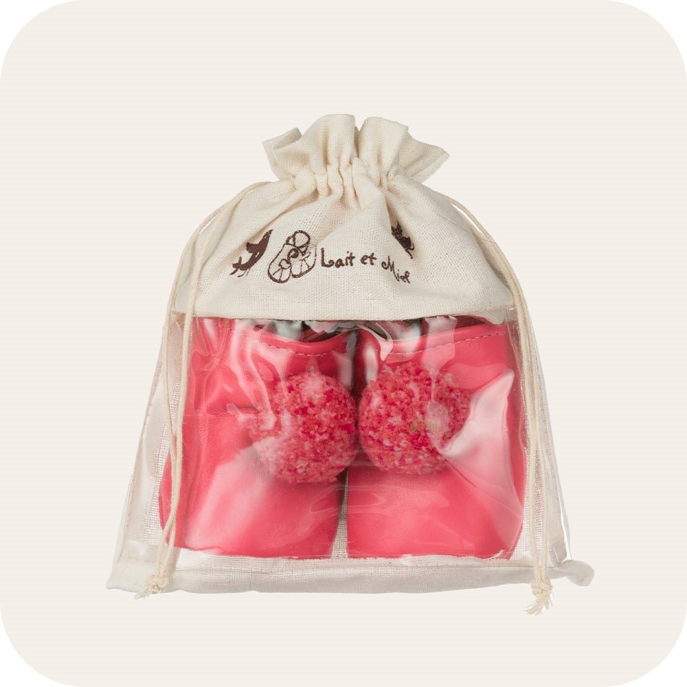 FUCHSIA Babyhausschuhe mit Pompons