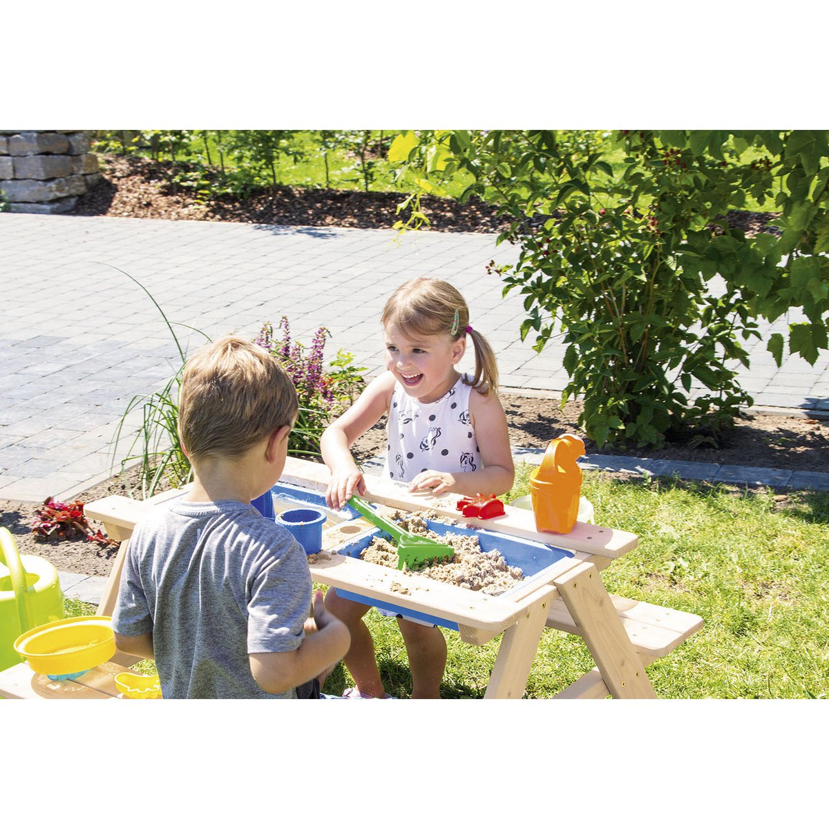 MATSCH-NICKI FÜR 4 Kinder-Picknickbank (natur)