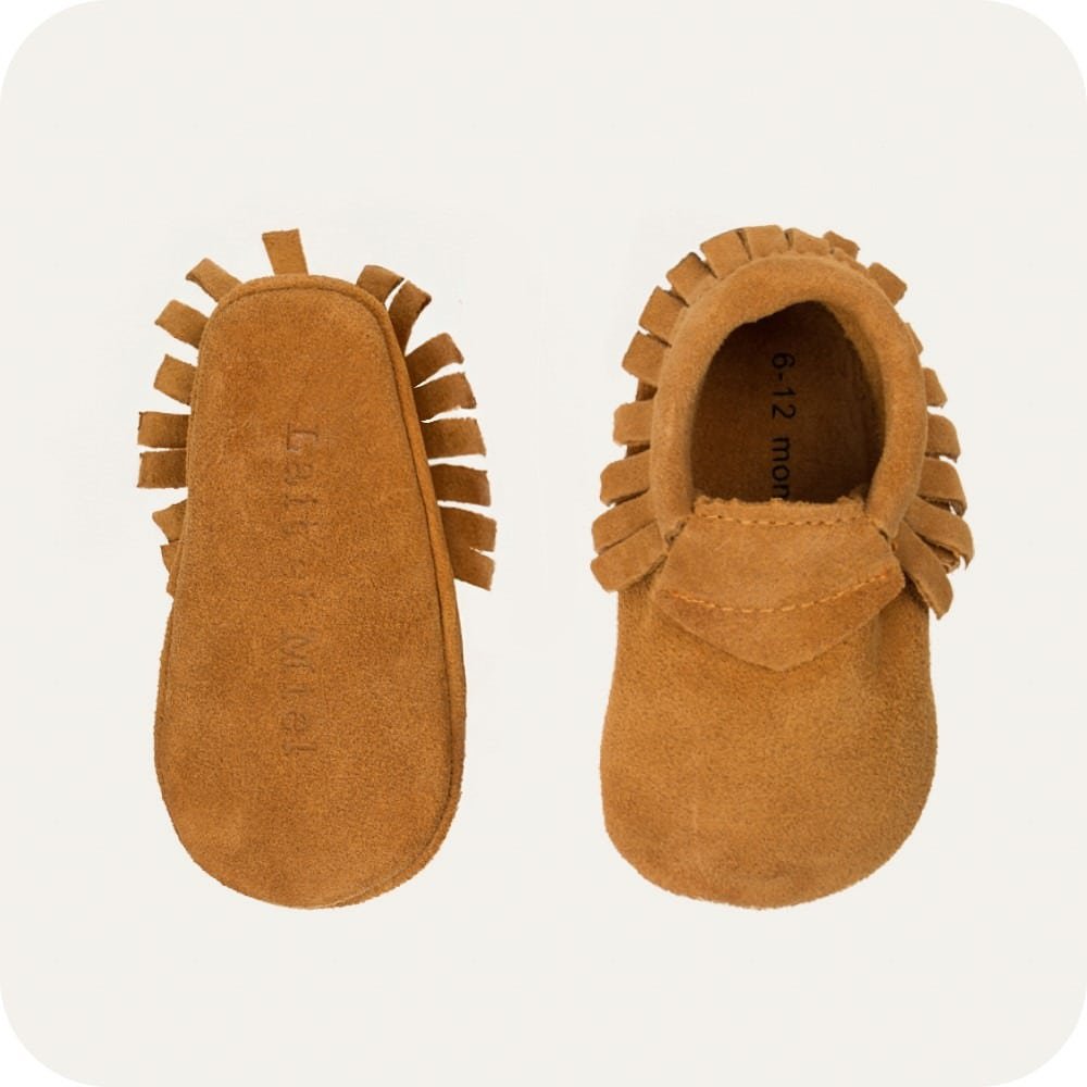 DARK CAMEL Baby-Mokassin-Hausschuhe aus Wildleder