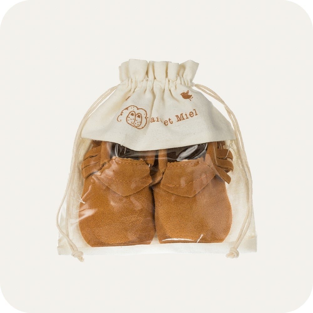 DARK CAMEL Baby-Mokassin-Hausschuhe aus Wildleder
