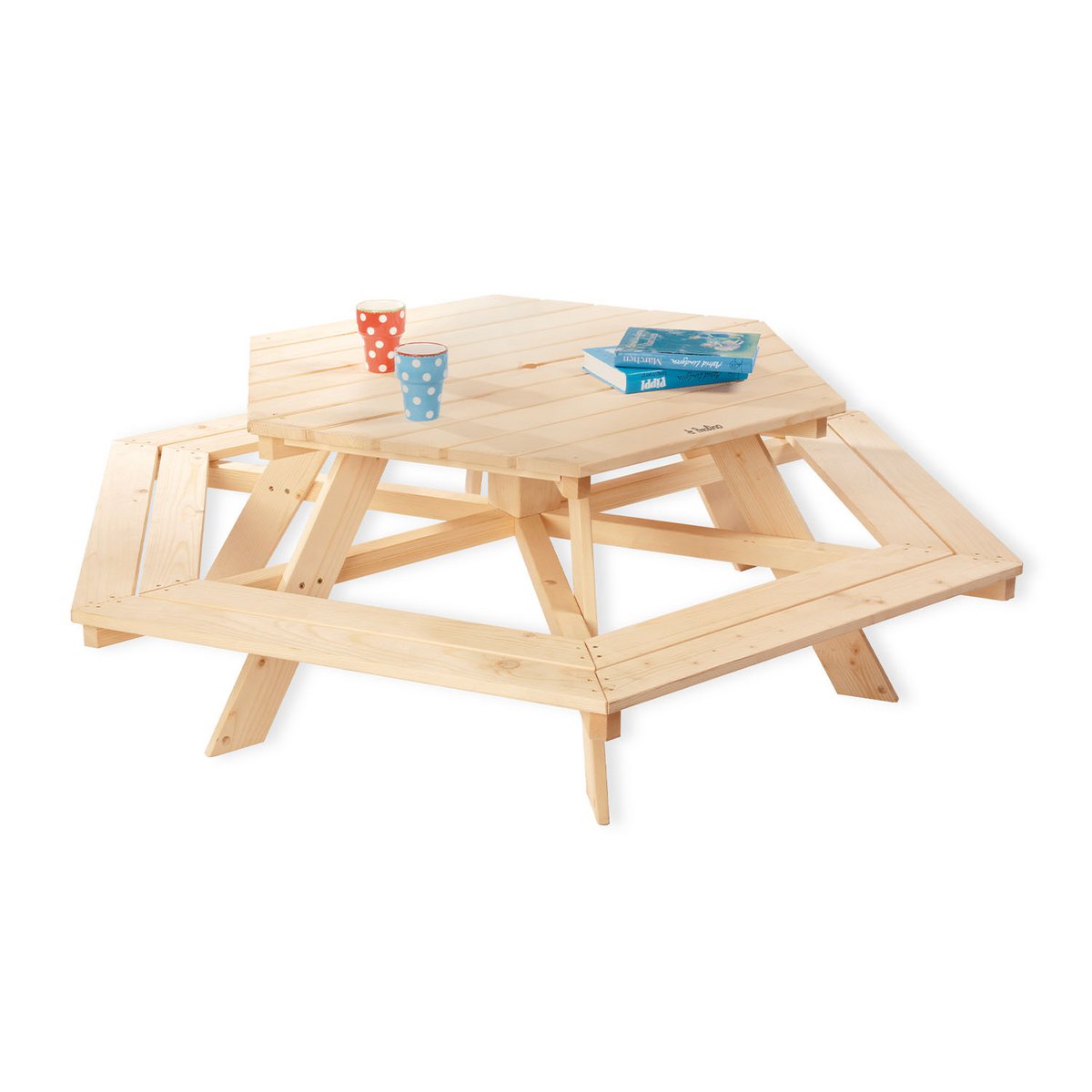 NICKI 6-ECK Kinder-Picknickbank (natur)