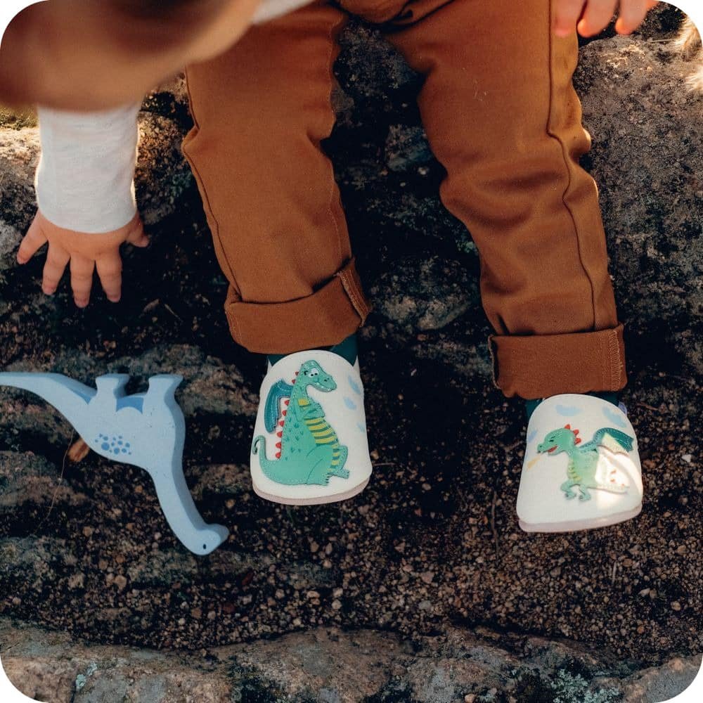 DRAGON Babyhausschuhe aus weichem Leder