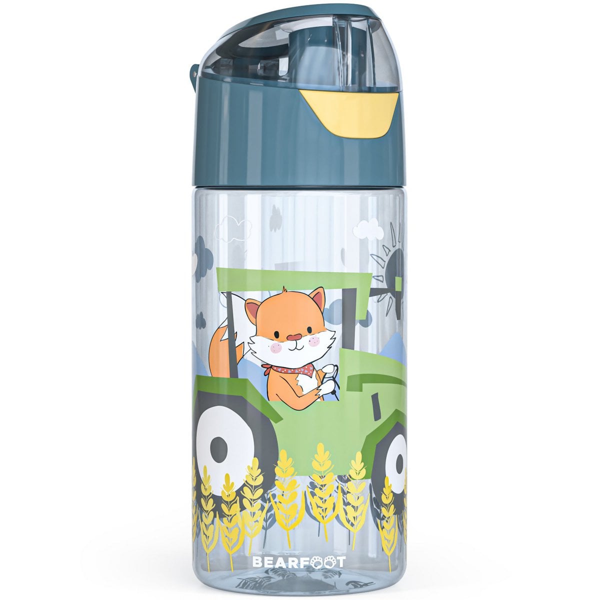 Kinder Trinkflasche Tritan – Wasserflasche Traktor & Fuchs | 450 ml