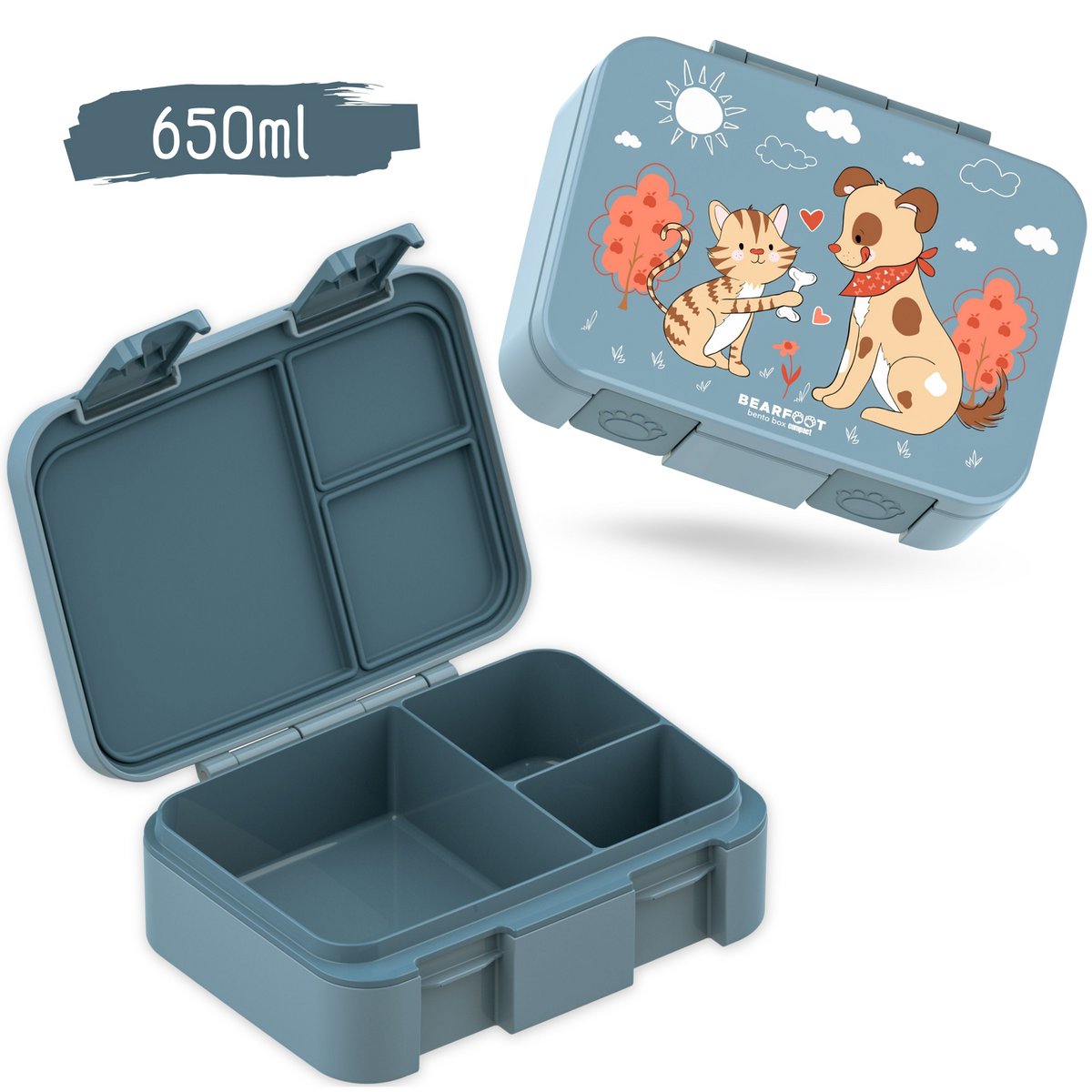 COMPACT Kinder Brotdose Bento Box - Hund & Katze