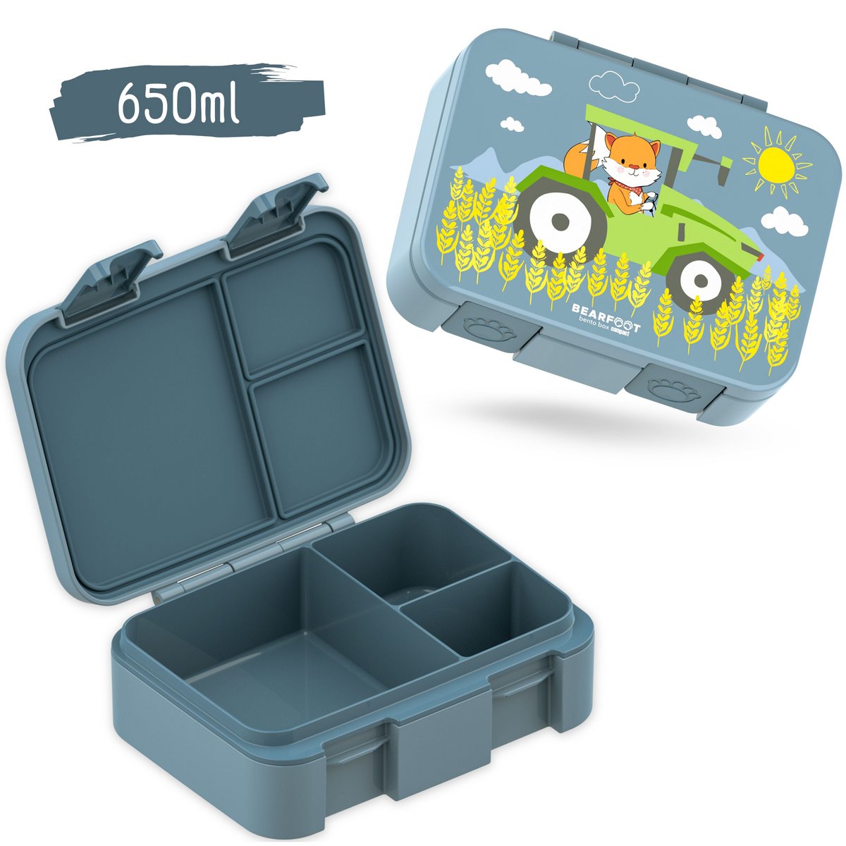 COMPACT Kinder Brotdose Bento Box - Traktor & Fuchs