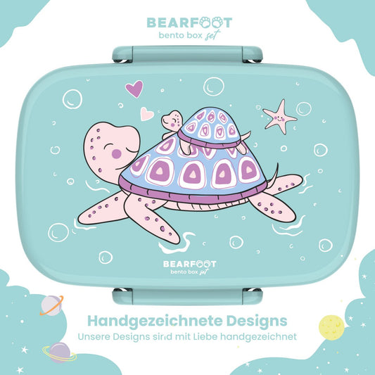 Kinder Brotdose mit Fächern – Schildkröte