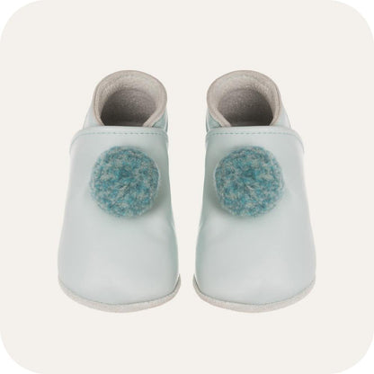 SKY BLUE Babyhausschuhe mit Pompons