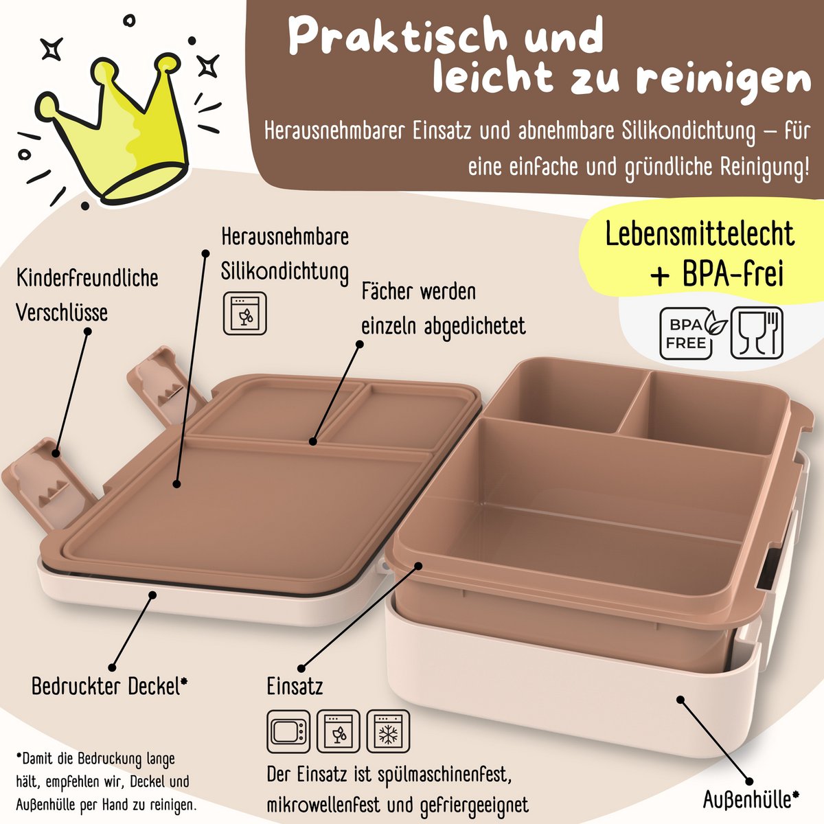 COMPACT Kinder Brotdose Bento Box - Safari