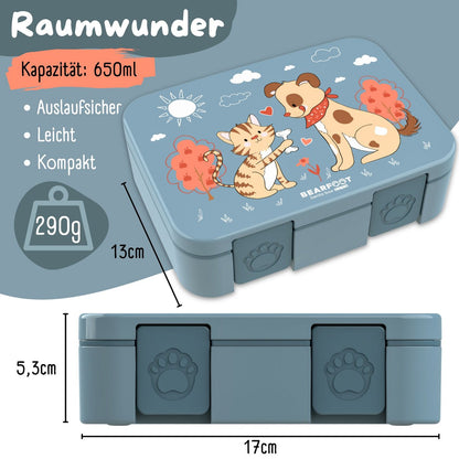 COMPACT Kinder Brotdose Bento Box - Hund & Katze