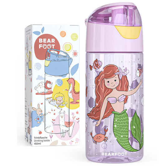 Kinder Trinkflasche Tritan – Wasserflasche Meerjungfrau | 450 ml