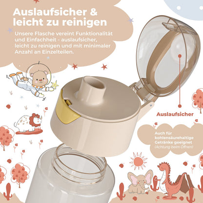 Kinder Trinkflasche Tritan – Wasserflasche Safari | 450 ml