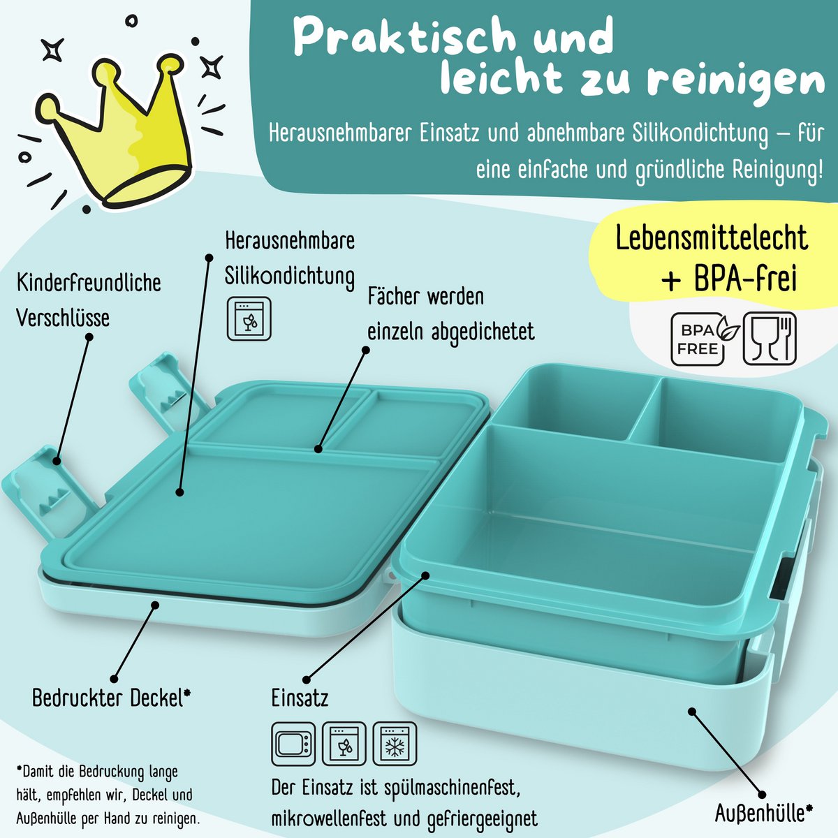 COMPACT Kinder Brotdose Bento Box - Delfin