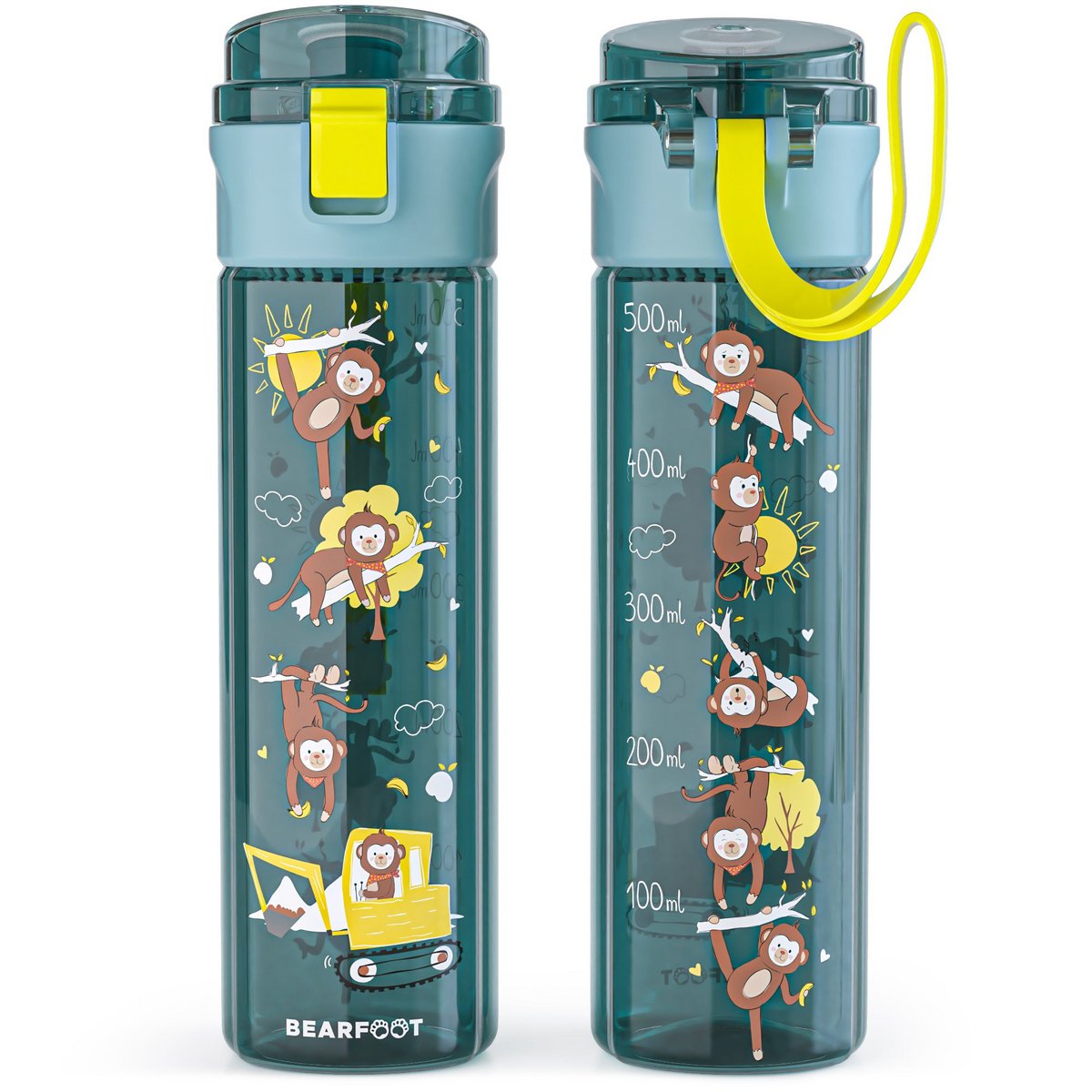 Kinder Trinkflasche 500 ml – Affe & Bagger