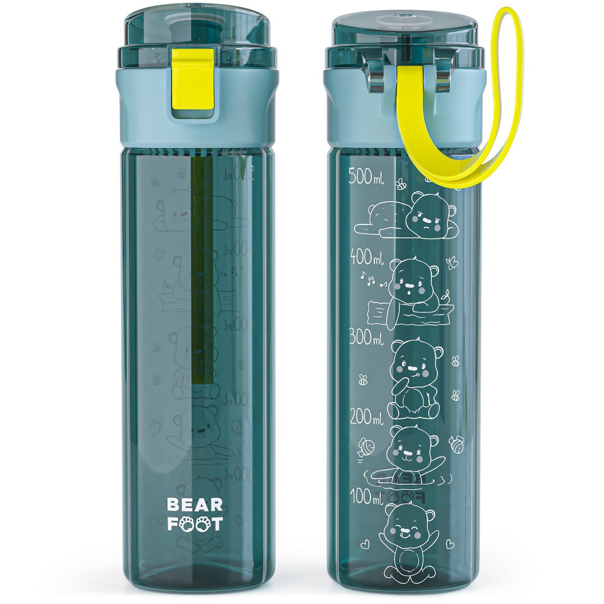Kinder Trinkflasche 500 ml – Bär Logo Blau