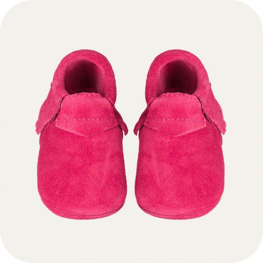 ROSE Baby-Mokassin-Hausschuhe aus Wildleder