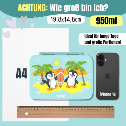 COMPACT Kinder Brotdose Bento Box - Pinguin