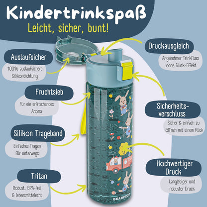 Kinder Trinkflasche 500 ml – Hase & Feuerwehr