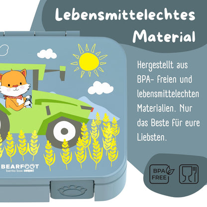 COMPACT Kinder Brotdose Bento Box - Traktor & Fuchs