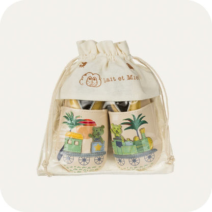 PETIT TRAIN Babyhausschuhe aus weichem Leder