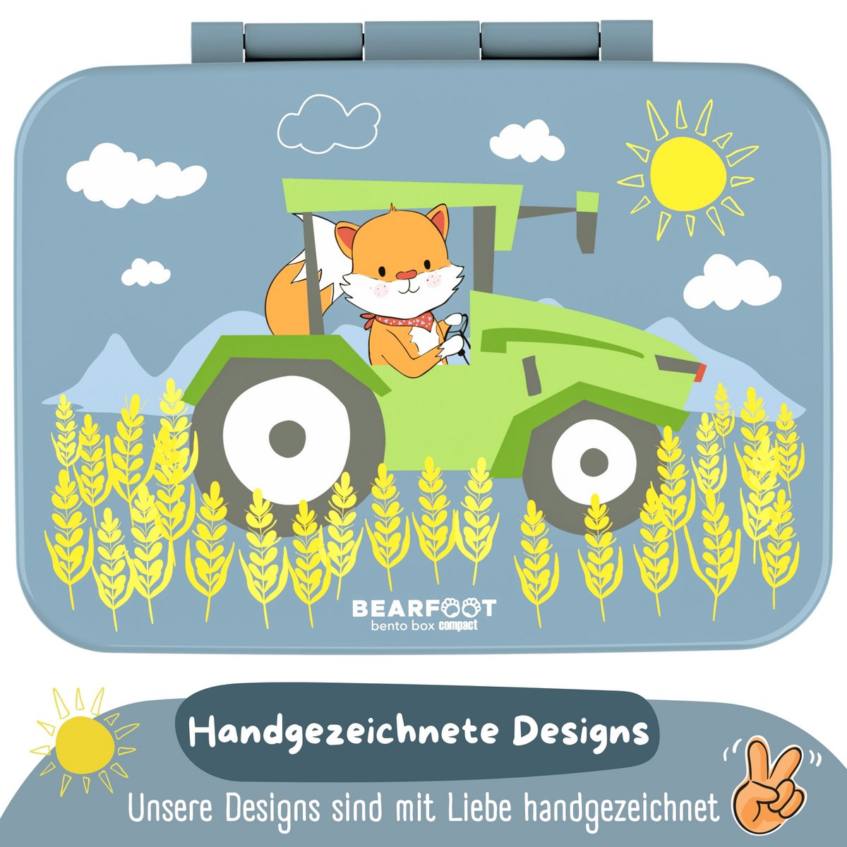 COMPACT Kinder Brotdose Bento Box - Traktor & Fuchs