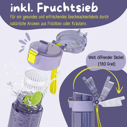 Kinder Trinkflasche 500ml - Einhorn Lila