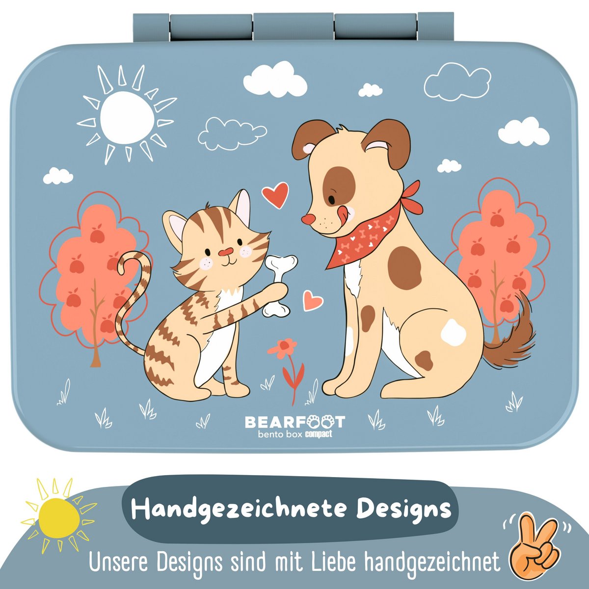 COMPACT Kinder Brotdose Bento Box - Hund & Katze