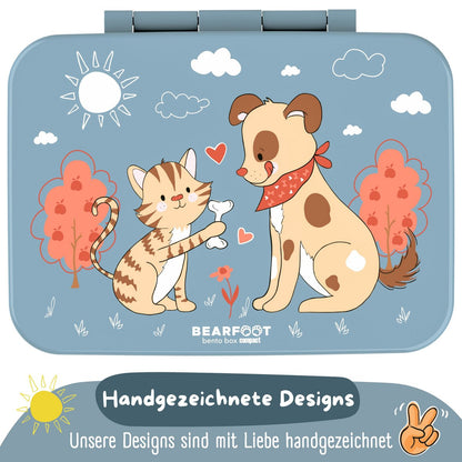 COMPACT Kinder Brotdose Bento Box - Hund & Katze