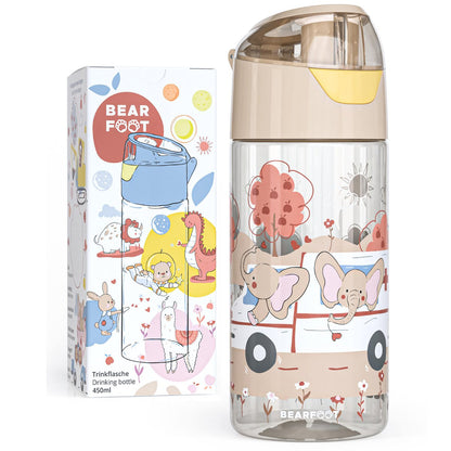 Kinder Trinkflasche Tritan – Wasserflasche Elefant & Krankenwagen | 450 ml